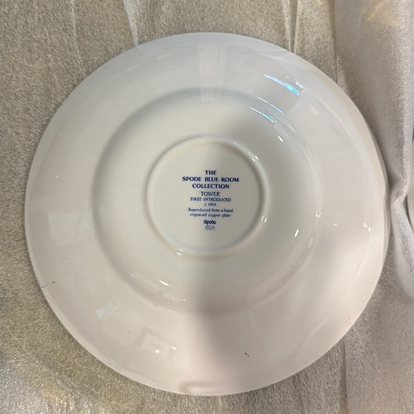 set of Two Spode Blue Italian Antique Tower Soup Bowl - Picture 4 of 6